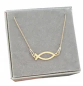 Bransoletki - Złota barnsoletka ryba ichtys srebro 925 - miniaturka - grafika 1