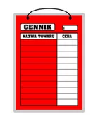 Tablice BHP - Tablica laminowana A4 - cennik czerwony - miniaturka - grafika 1