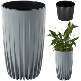 Donica wysoka MIRA 300 - szary LA983-27 Lamela - Donice - miniaturka - grafika 1