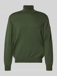 Sweter z dzianiny z golfem - Swetry męskie - miniaturka - grafika 1