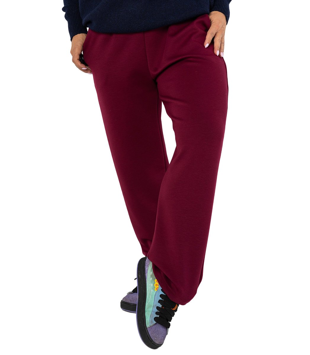 Damskie spodnie materiałowe casual z paskiem EVELIN