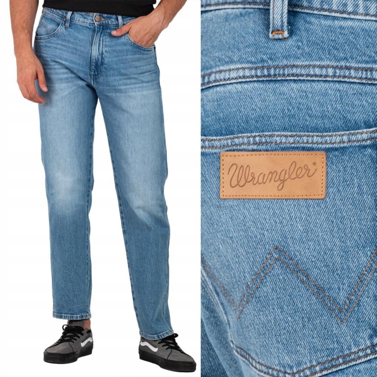 Wrangler FRONTIER Fly Away DżINS luźne proste spodnie jeansowe W32 L32