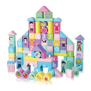 EcoToys Drewniane klocki miasto 100szt. 1129 - Klocki - miniaturka - grafika 1