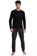 Piżamy męskie - Henderson Insure 40963 czarna piżama męska - miniaturka - grafika 1