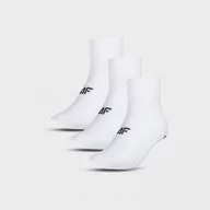Skarpetki męskie - Męskie skarpetki niskie (3-pack) 4F 4FWMM00USOCM278 - białe - miniaturka - grafika 1