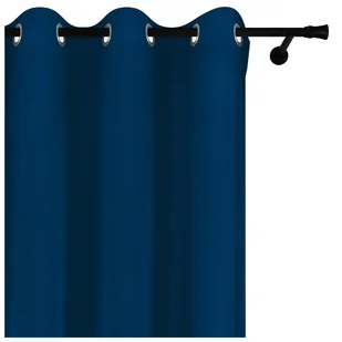 Voppi Długa zasłona okienna z grubego weluru 140 x 260 cm granatowa zasłona na przelotki - Zasłony - miniaturka - grafika 1