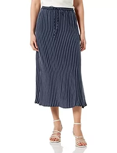 Tommy Hilfiger Damska spódnica Cupro Rope STP Midi Fit & Flare, Rope Stp/Carbon Navy/White, 66 - Spódnice - miniaturka - grafika 1