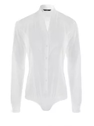 Biała koszula body bez kołnierzyka - K52 (kolor biały, rozmiar 38) - Ceny i  opinie na Skapiec.pl