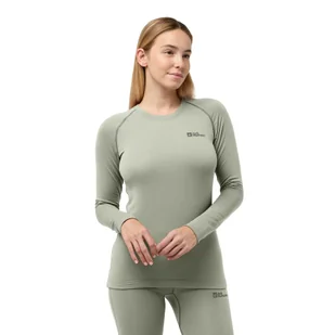 Damska koszulka z długim rękawem Jack Wolfskin INFINITE WARM LS W mint leaf - S - Koszulki sportowe damskie - miniaturka - grafika 1