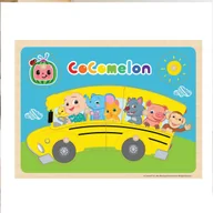 Puzzle - Drewniane puzzle, Układanka, Dopasuj kształty, Autobus, Cocomelon - miniaturka - grafika 1