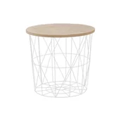 Ławy i stoliki kawowe - Stolik Kosz Druciany Biały Mariffa Halmar - miniaturka - grafika 1