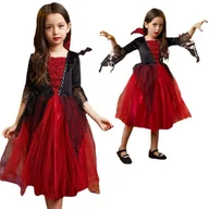 Stroje karnawałowe - Strój Przebranie Wampirzyca Halloween 158/164 (170) - miniaturka - grafika 1