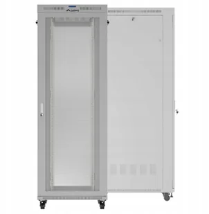 SZAFA INSTALACYJNA RACK STOJĄCA 19" 47U 800X1000 SZARA DRZWI PERFOROWANE LCD LANBERG FLAT PACK V2 - Szafy rack - miniaturka - grafika 1