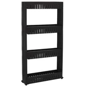 Szafki łazienkowe - Springos Mobilny regał na kółkach szafka łazienkowa 4 półki czarny HA1017 - miniaturka - grafika 1