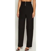 Spodnie damskie - Patrizia Pepe Spodnie | Relaxed fit | high waist - miniaturka - grafika 1