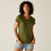 Koszulki i topy damskie - Regatta Damska koszulka Elkie V-Neck Zielony, Rozmiar: 46 - miniaturka - grafika 1