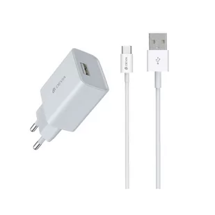 Devia Ładowarka sieciowa Smart 1x USB 2,1A biała + kabel USB-C - Ładowarki do telefonów - miniaturka - grafika 1