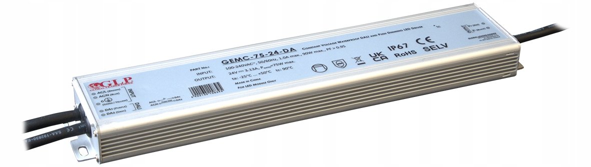 GLP Zasilacz stałonapięciowy z Dali ściemnianie typ push 75W GEMC-75-24-DA