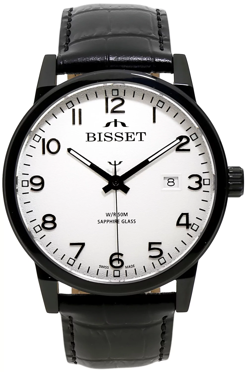 Zegarek Bisset BIS185 BSCE62 biały czarny - Natychmiastowa WYSYŁKA 0zł (DHL DPD INPOST) | Grawer 1zł | Zwrot 100 dni