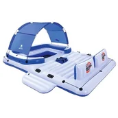 Materace dmuchane i koła do pływania - Bestway 43105 pływak basenowy i plażowy Niebieski, Biały Pływająca wyspa Wzór Winyl, Air bed - miniaturka - grafika 1