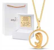 Biżuteria dla dzieci - PIĘKNY ZŁOTY KOMPLET Z MEDALIKIEM NA CHRZEST, KOMUNIĘ ŚWIĘTĄ 14KT 585 - miniaturka - grafika 1