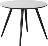 Stoły - STÓŁ IDEAL CERAMIC BIAŁY EFEKT MARMURU/CZARNY STELAŻ FI100 - miniaturka - grafika 1
