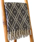 Narzuty - Bawełniana Narzuta Boho - Black & Biege Regency - miniaturka - grafika 1