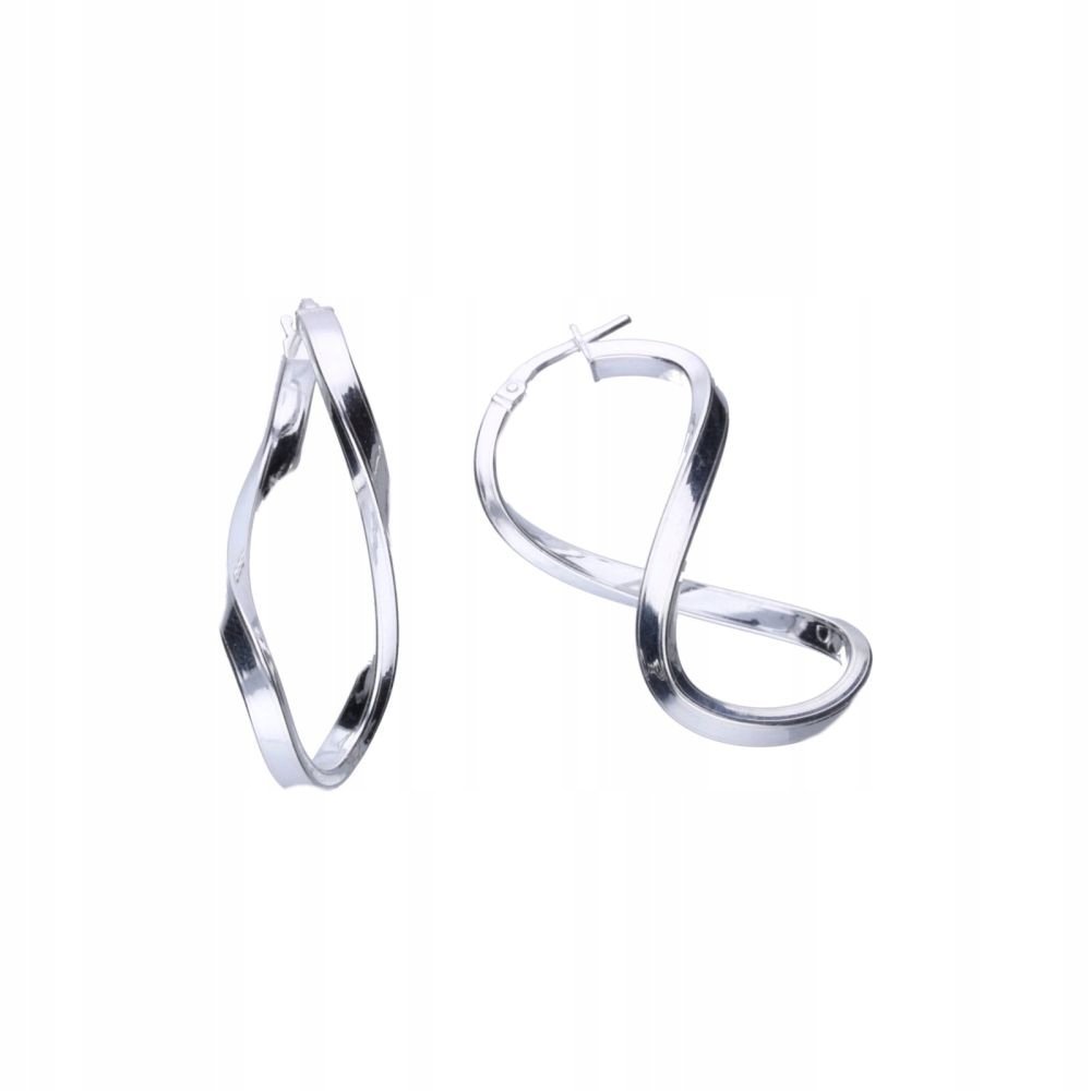 Kolczyki srebrne 925 skręcone spirale 3.25g infinity na prezent bez kamieni