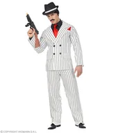 Stroje karnawałowe - Strój dla dorosłych, garnitur w paski, biały, rozmiar L - miniaturka - grafika 1