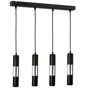 KET LAMPA wisząca KET1260 metalowa OPRAWA tuby ZWIS na listwie czarny srebrny KET1260 - Lampy sufitowe - miniaturka - grafika 1
