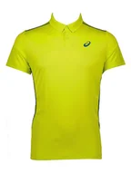 Koszulki sportowe męskie - Asics Funkcyjna koszulka polo w kolorze limonkowym - miniaturka - grafika 1