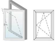 Okna - Okno fasadowe 2-szybowe  PCV O1 rozwierno-uchylne jednoskrzydłowe prawe 565x535 mm białe - miniaturka - grafika 1