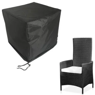 Mucola pokrowiec ochronny na meble ogrodowe plandeka zestaw kanapa sofa stół odporny na warunki atmosferyczne czarny - krzesło ogrodowe 63x58x112 - Pokrowce na meble ogrodowe - miniaturka - grafika 1