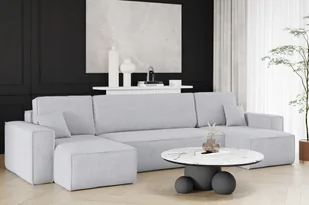 Sofa w kształcie U BEST narożnik tkanina Poso jasnoszary - Narożniki - miniaturka - grafika 1