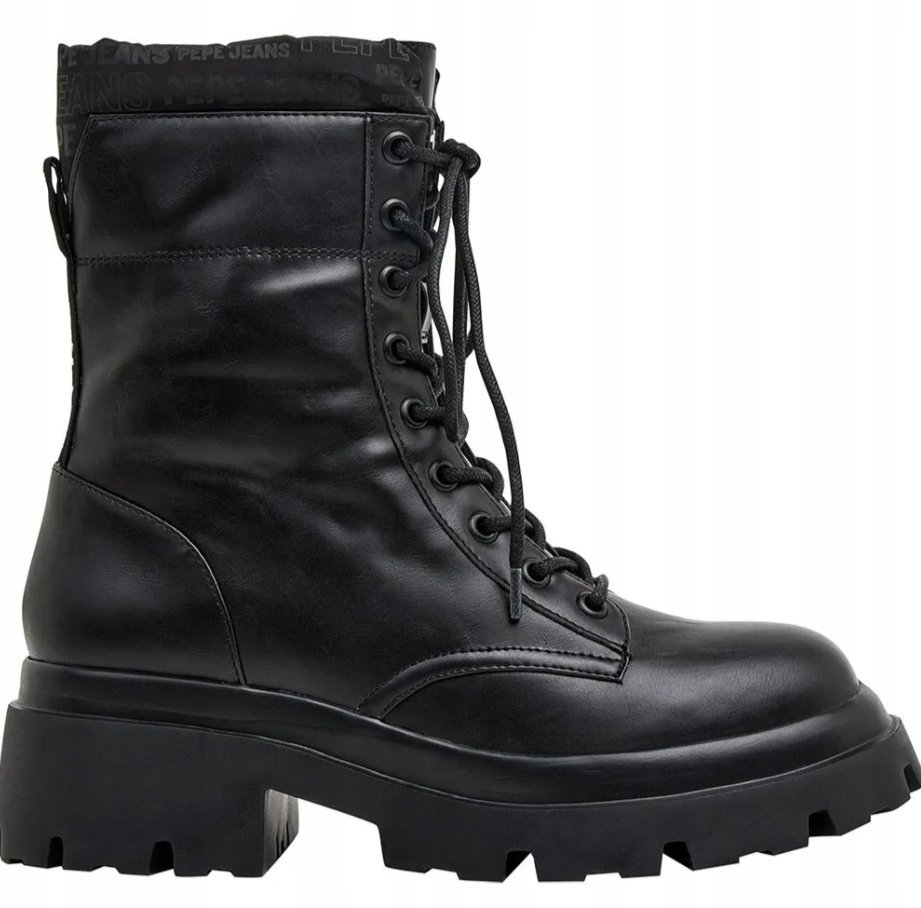 PEPE JEANS LOL PAD BOTKI DAMSKIE CZARNE Z LOGO 39 AWE