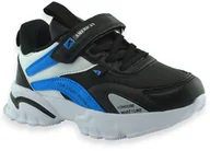 Buty dla chłopców - Buty sportowe dla chłopca American Club BS21/22 Black/Blue - miniaturka - grafika 1