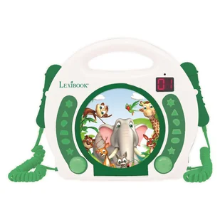 Lexibook Przenośny odtwarzacz CD z 2 mikrofonami Zwierzęta - Instrumenty muzyczne dla dzieci - miniaturka - grafika 1