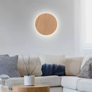 Paul Neuhaus Kinkiet LED na baterię Puntua Ø 25 cm o wyglądzie drewna - Lampy ścienne - miniaturka - grafika 1