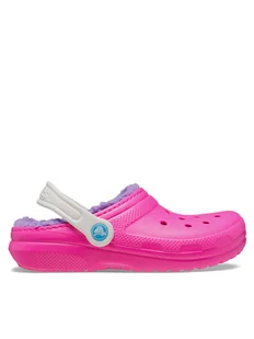 Crocs Klapki Classic Lined Clog Kids 207010 Różowy - Buty dla dziewczynek - miniaturka - grafika 1