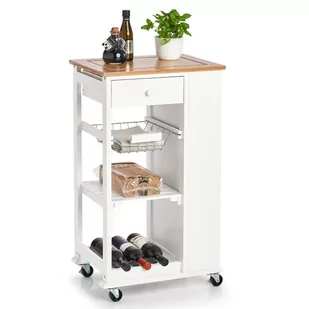 ZELLER Wózek kuchenny z bambusowym blatem 50 x 37 x 86,5 cm ZELLER 13788 - Wózki kuchenne - miniaturka - grafika 1