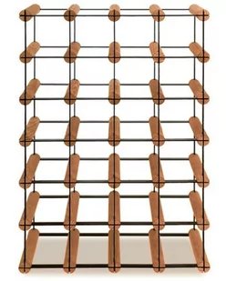 Regał Na Wino Stojak Na 24 Butelki Szklane/ Pet — Rw-8/ 4X6 — Brązowy Brązowy Metal + Drewno Rw-8-4X6-24_O_Br / Wamar-Sosenka - Stojaki na wino - miniaturka - grafika 1