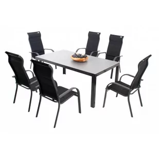 LUNA MIAMI szary - aluminiowa sofa ogrodowa zestaw 6+1 - Meble ogrodowe - miniaturka - grafika 1