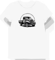 Koszulki i topy damskie - Koszulka damska biała z nadrukiem klasycznych samochodów S - miniaturka - grafika 1