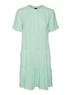 Sukienki - VERO MODA Women's VMBUMPY SS Short Dress WVN NOOS sukienka, Snow White/Stripes:Jade Cream, M, Snow White/Stripes: Jade Cream, M - miniaturka - grafika 1