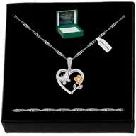 Biżuteria dla dzieci - Naszyjnik Serce Z Różą Pr. 925 Na Prezent Dla Mamy, Babci, Cioci - miniaturka - grafika 1