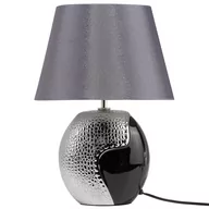 Lampy stojące - Beliani Lampa stołowa Lampka nocna ceramiczna czarno-srebrna ARGUN 78634 - miniaturka - grafika 1