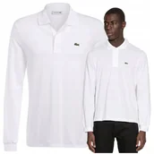 Koszulki męskie - biała koszulka meska regular elegancki longsleeve lacoste PREMIUM biała koszulka meska regular elegancki longsleeve lacoste PREMIUM r.M - miniaturka - grafika 1