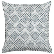 Poduszki dekoracyjne - Bawełniana poduszka dekoracyjna w orientalny wzór 45 x 45 cm niebieska z białym CORDATA - miniaturka - grafika 1