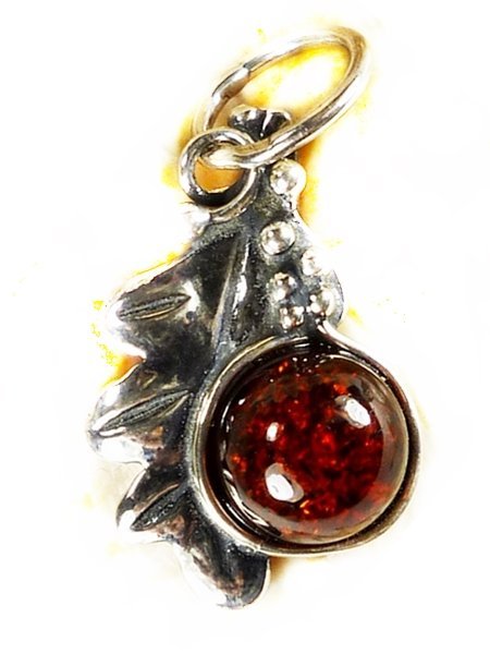 Wisiorek srebrny z bursztynem 609-7