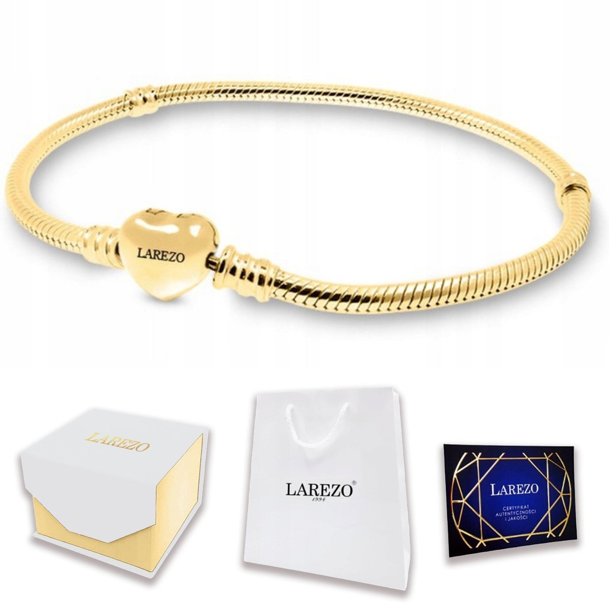 Bransoletka Złota 17cm Modułowa Zapięcie Beczka na Charms SREBRO 925